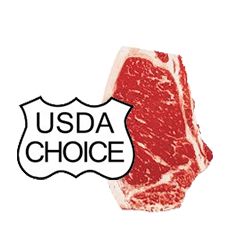 USDA choice steak and emblem