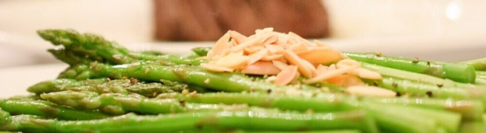 Plated asparagus