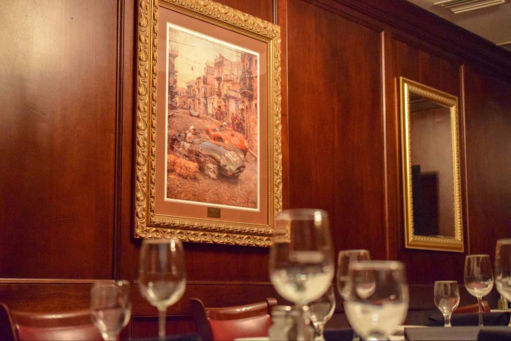 Christners private dining room with a close up of a painting