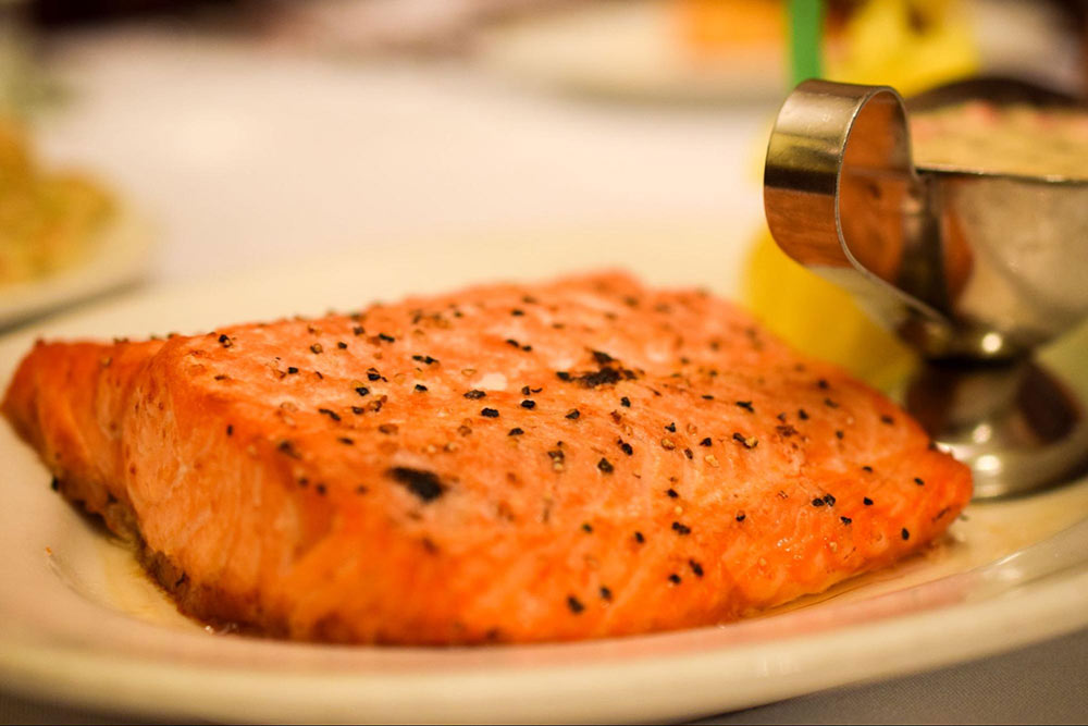 salmon filet on a plate